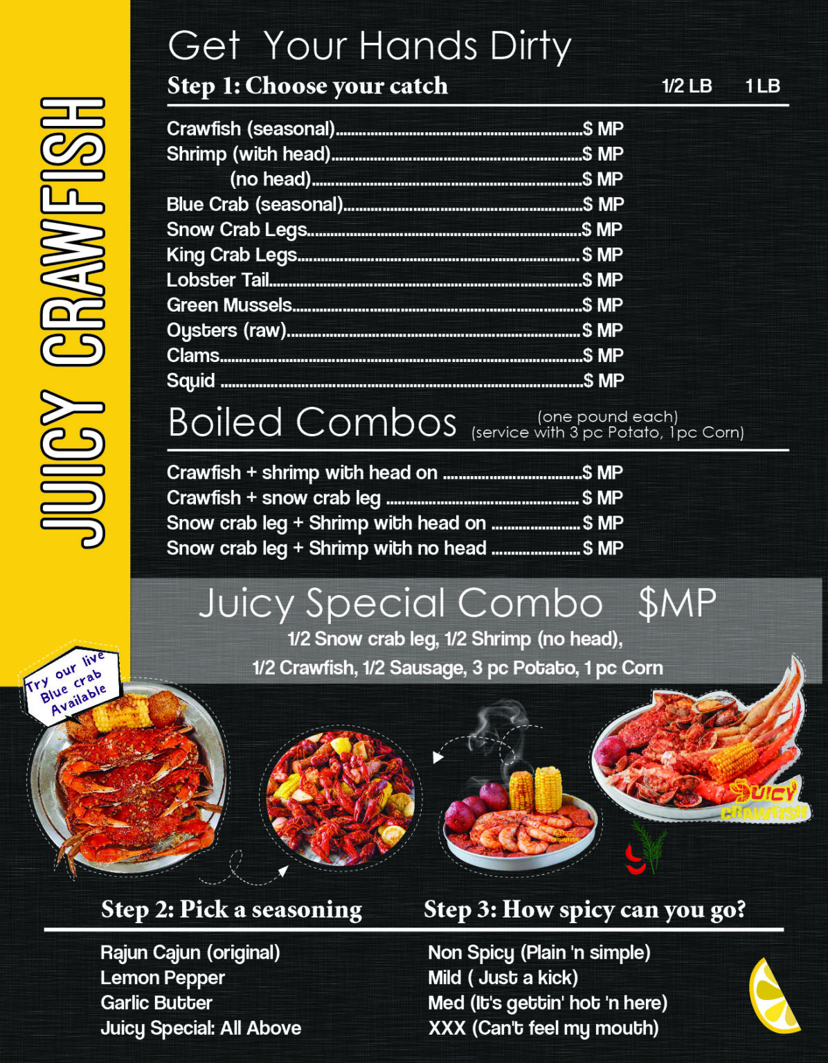 Menu CAJUN SEAFOOD BOIL